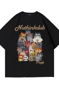 Heavyweight Loose Plus-Size Cartoon Animal T-Shirt for Men, Short Sleeve Summer Trendy Oversized Tee, Casual Streetwear