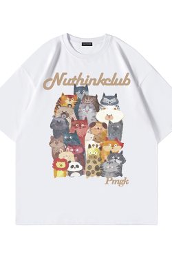 Heavyweight Loose Plus-Size Cartoon Animal T-Shirt for Men, Short Sleeve Summer Trendy Oversized Tee, Casual Streetwear