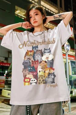 Heavyweight Loose Plus-Size Cartoon Animal T-Shirt for Men, Short Sleeve Summer Trendy Oversized Tee, Casual Streetwear