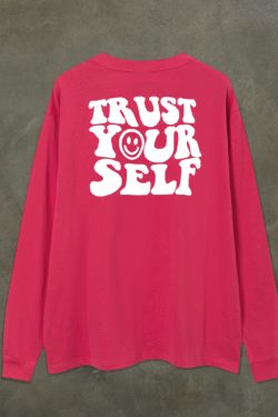 Heavyweight Oversized Long-Sleeve T-Shirt with Niche Letter Print - Motivational Graphic Tee for Casual Street Style