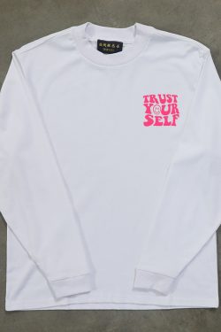 Heavyweight Oversized Long-Sleeve T-Shirt with Niche Letter Print - Motivational Graphic Tee for Casual Street Style