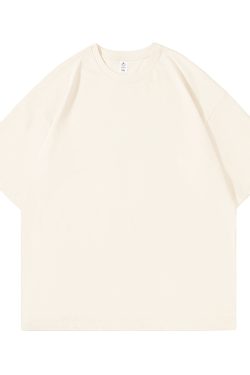 Heavyweight Solid Color Short Sleeve T-Shirt for Men and Women - Plus Size American Streetwear - Summer Casual 2025 Fashion