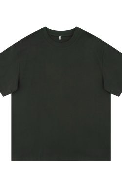 Heavyweight Solid Color Short Sleeve T-Shirt for Men and Women - Plus Size American Streetwear - Summer Casual 2025 Fashion