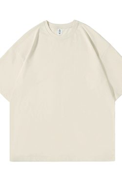 Heavyweight Solid Color Short Sleeve T-Shirt for Men and Women - Plus Size American Streetwear - Summer Casual 2025 Fashion