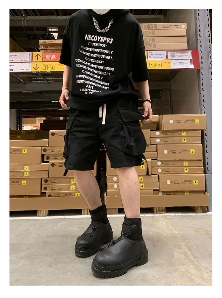 Heavyweight Streetwear Loose Fit Letter Print Short Sleeve T-Shirt for Men - 2025 Summer American High Street Style Heavyweight Streetwear Loose Fit Letter Print Short Sleeve T-Shirt for Men - 2025 Summer American High Street Style