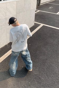 Heavyweight Streetwear Loose Fit Letter Print Short Sleeve T-Shirt for Men - 2025 Summer American High Street Style