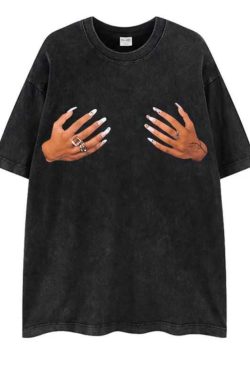 Heavyweight Vintage Washed Cotton Short Sleeve T-Shirt for Women - Hip-Hop Style, Retro Dark Fashion, European & American Trendy Design