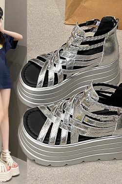 Height-Increasing 8cm Peep-Toe Wedge Sandals for Women - 2025 Summer Thick-Soled Versatile Hollow Roman Style