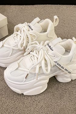 Height-Increasing Dad Shoes for Petite Women - 2024 Autumn Versatile High-Heeled Thick-Soled Platform Sneakers