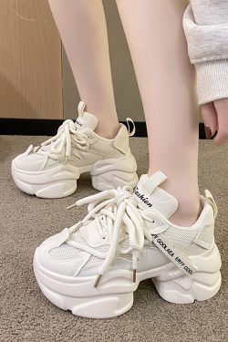 Height-Increasing Dad Shoes for Petite Women - 2024 Autumn Versatile High-Heeled Thick-Soled Platform Sneakers