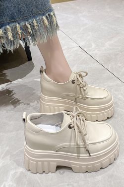 Height-Increasing Women's Patent Leather Platform Loafers - Thick-Soled Spring Autumn Shoes for Short Women