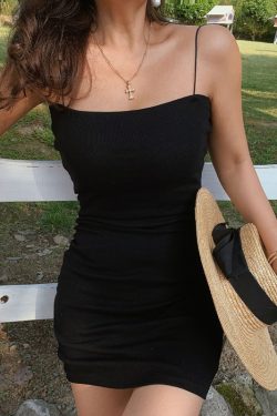 High Elasticity Thin Strap Sexy Bodycon Slip Dress - 2022 Spring/Summer Hot Girl Style, Chic Y2K Fashion