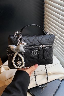 High-End Diamond-Patterned Shoulder Bag - 2025 Spring/Summer Casual Women's Box Bag, Chic & Versatile Fashion Accessory