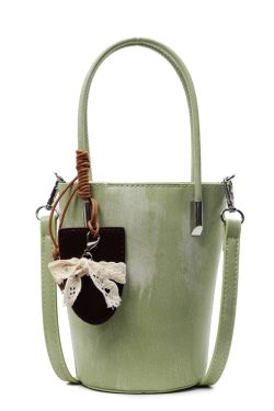 High-End Green Bucket Bag for Women, Summer 2025 Handheld Crossbody Phone Bag, Trendy Niche Fashion Accessory