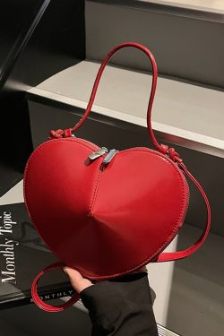 High-End Red Handbag for Women - 2025 Spring Summer Shoulder Crossbody Bag with Heart-Shaped Coin Purse, Trendy Niche Fashion Accessory