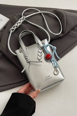 High-End Silver Mini Bag for Women - Lightweight Handheld Crossbody Zipper Bag for Summer 2025, Perfect for Y2K Fashion