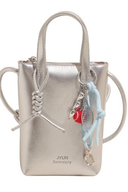High-End Silver Mini Bag for Women - Lightweight Handheld Crossbody Zipper Bag for Summer 2025, Perfect for Y2K Fashion