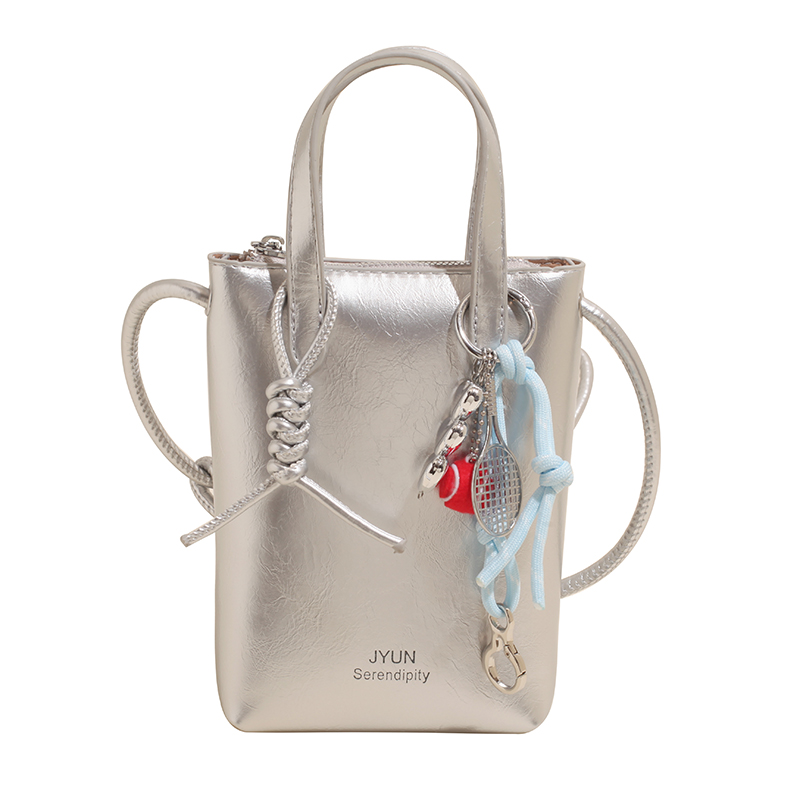 High-End Silver Mini Bag for Women - Lightweight Handheld Crossbody Zipper Bag for Summer 2025, Perfect for Y2K Fashion High-End Silver Mini Bag for Women - Lightweight Handheld Crossbody Zipper Bag for Summer 2025, Perfect for Y2K Fashion