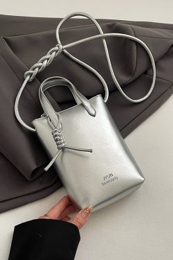 High-End Silver Mini Bag for Women - Lightweight Handheld Crossbody Zipper Bag for Summer 2025, Perfect for Y2K Fashion