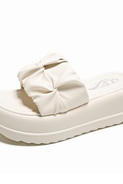 High-End Thick-Soled Platform Slide Sandals for Women - Non-Slip, Height-Increasing, Fashionable Summer 2025 Outdoor Footwear