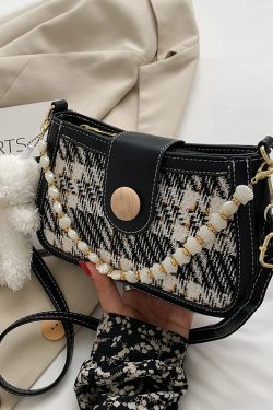 High-End Women's Spring Summer 2025 Crossbody Small Square Bag - Versatile Wool Shoulder Underarm Bag