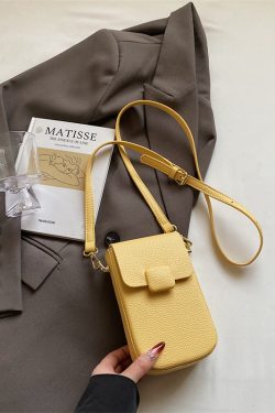High-End Yellow Mini Crossbody Bag for Women - Vertical Design Phone Bag for Summer 2025