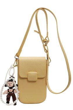 High-End Yellow Mini Crossbody Bag for Women - Vertical Design Phone Bag for Summer 2025