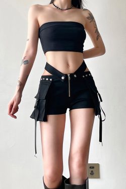 High Energy Motorcycle Cool V-Shaped Waist 3D Pocket Shorts - Slimming Versatile Women’s Work Pants, Trendy Streetwear Style