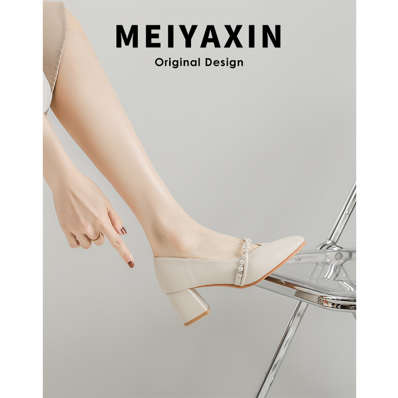 High Heel Chunky Heel Mary Jane Shoes for Women - Sheepskin Spring 2025 Evening Style, Perfect for Skirts and Special Occasions High Heel Chunky Heel Mary Jane Shoes for Women - Sheepskin Spring 2025 Evening Style, Perfect for Skirts and Special Occasions