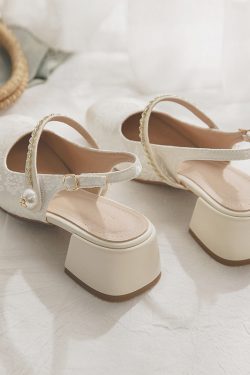 High-Heeled Sheepskin Open-Toe Sandals for Women - National Style Summer Fairy Skirt Sandals, Coarse Design