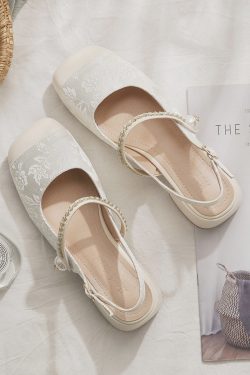 High-Heeled Sheepskin Open-Toe Sandals for Women - National Style Summer Fairy Skirt Sandals, Coarse Design