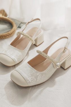 High-Heeled Sheepskin Open-Toe Sandals for Women - National Style Summer Fairy Skirt Sandals, Coarse Design