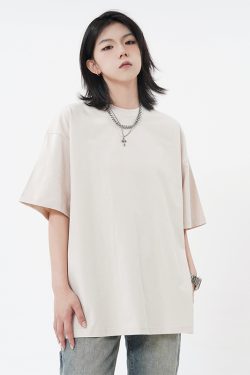 High Street 310G Heavyweight Short Sleeve Unisex T-Shirt with Small Collar - Trendy American Style Loose Pure Cotton Top