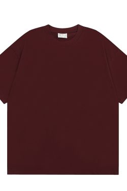 High Street 310G Heavyweight Short Sleeve Unisex T-Shirt with Small Collar - Trendy American Style Loose Pure Cotton Top