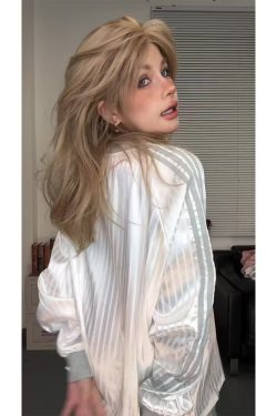 High Street American Style V-Neck Sweatshirt for Women - Cute Color-Block Plaid Long Sleeve Top, Autumn Casual Layering Essential