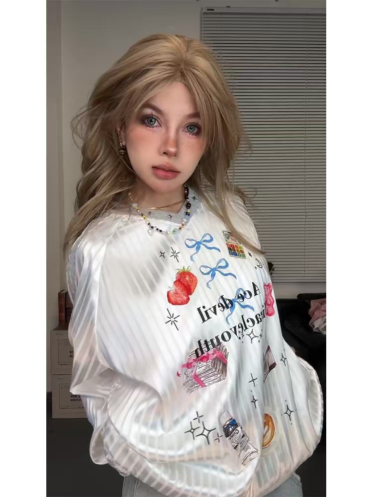 High Street American Style V-Neck Sweatshirt for Women - Cute Color-Block Plaid Long Sleeve Top, Autumn Casual Layering Essential High Street American Style V-Neck Sweatshirt for Women - Cute Color-Block Plaid Long Sleeve Top, Autumn Casual Layering Essential