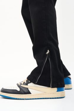 High Street Casual Cuff Zipper Denim Pants - Trendy Y2K Inspired Streetwear for Effortless Style