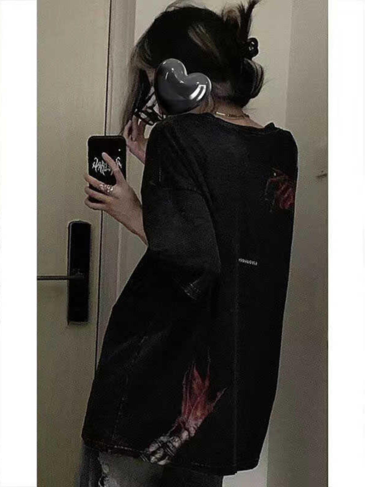 High Street Dark Style Vintage Water-Washed Oversized Short Sleeve T-Shirt for Women - Summer Evil Hand Design High Street Dark Style Vintage Water-Washed Oversized Short Sleeve T-Shirt for Women - Summer Evil Hand Design