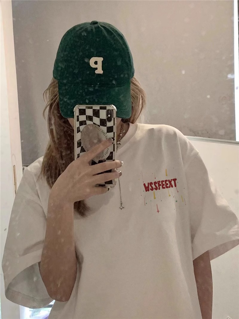 High Street Pure Cotton White Short Sleeve T-Shirt for Women, Plus Size, American Style, Casual Couple Top, Niche Design High Street Pure Cotton White Short Sleeve T-Shirt for Women, Plus Size, American Style, Casual Couple Top, Niche Design