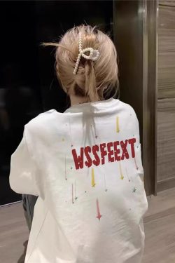 High Street Pure Cotton White Short Sleeve T-Shirt for Women, Plus Size, American Style, Casual Couple Top, Niche Design