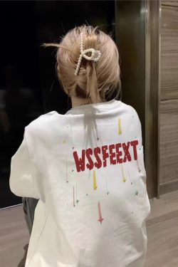 High Street Pure Cotton White Short Sleeve T-Shirt for Women, Plus Size, American Style, Casual Couple Top, Niche Design