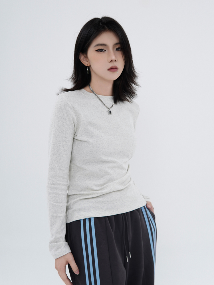 High Street Solid Color Short-Sleeve T-Shirt for Men and Women, Retro Straight Shoulder Small Collar, Fitted Y2K Style Top High Street Solid Color Short-Sleeve T-Shirt for Men and Women, Retro Straight Shoulder Small Collar, Fitted Y2K Style Top