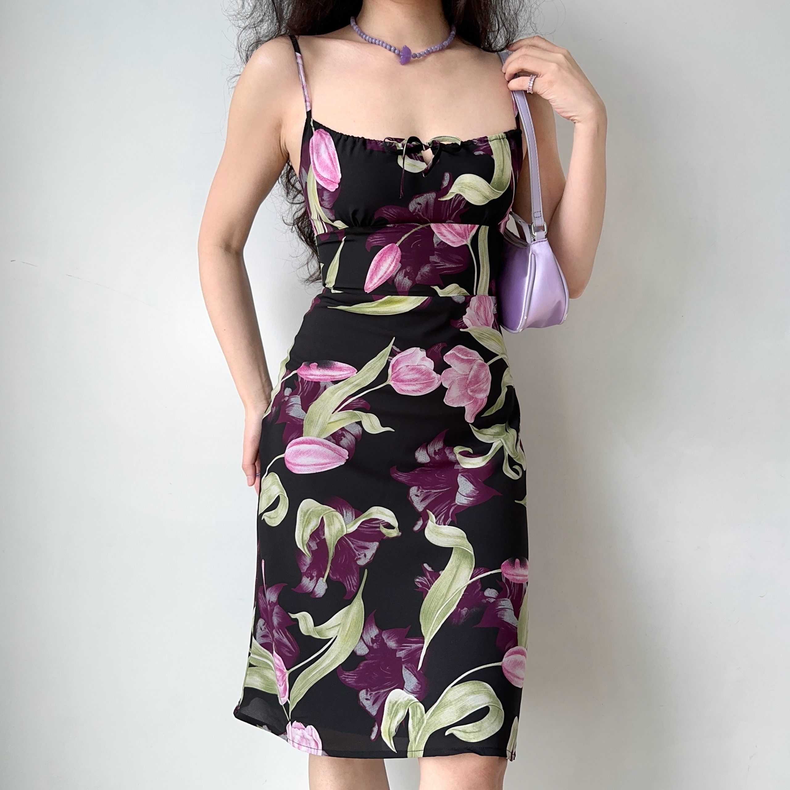 High-Waist A-Line French Vintage Tulip Slip Dress for Vacation - Go Girl Go DIY Style High-Waist A-Line French Vintage Tulip Slip Dress for Vacation - Go Girl Go DIY Style