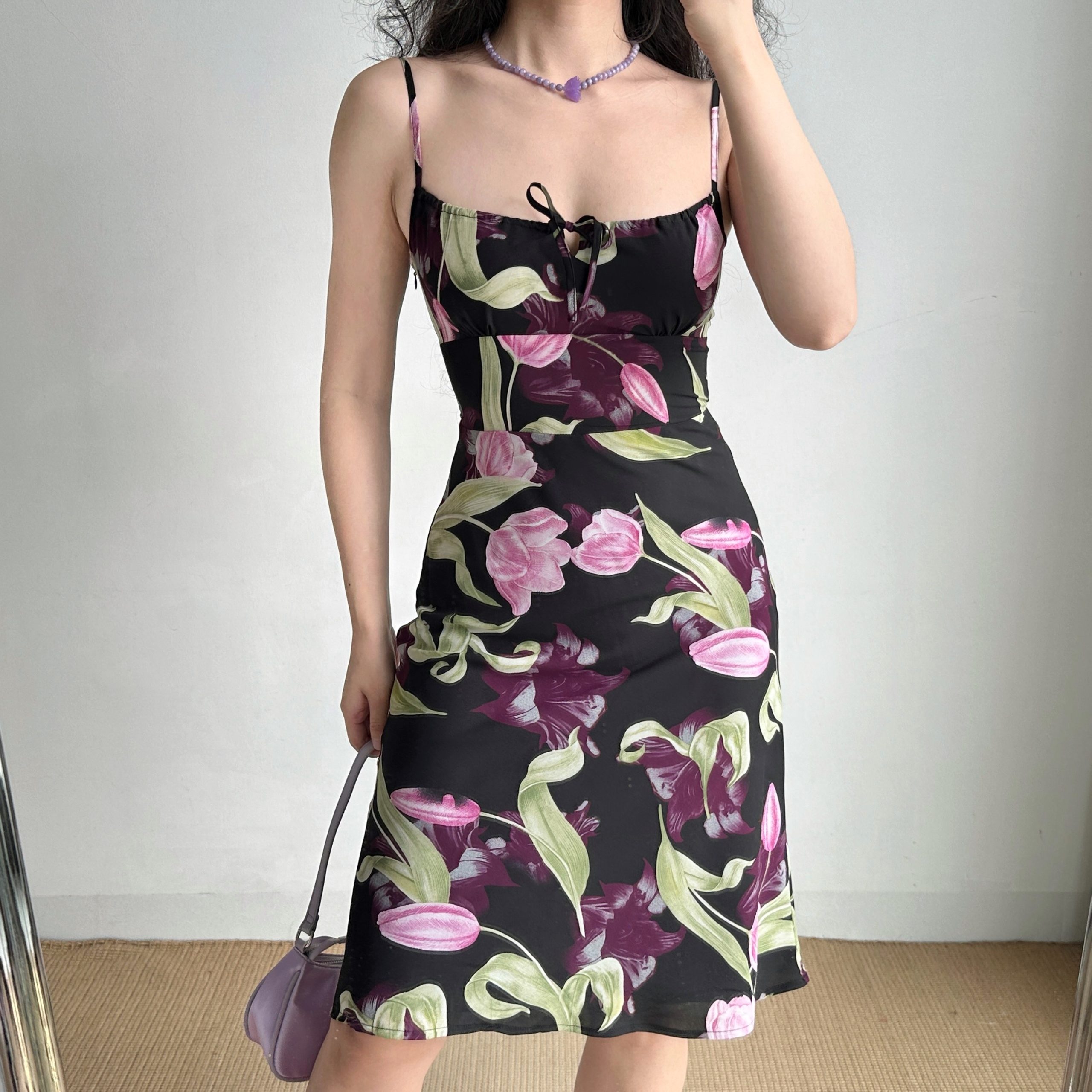 High-Waist A-Line French Vintage Tulip Slip Dress for Vacation - Go Girl Go DIY Style High-Waist A-Line French Vintage Tulip Slip Dress for Vacation - Go Girl Go DIY Style