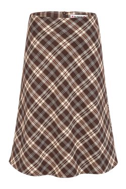 High Waist A-Line Plaid Skirt for Women – Retro College Style Knee-Length Bodycon Skirt in European and American Fashion