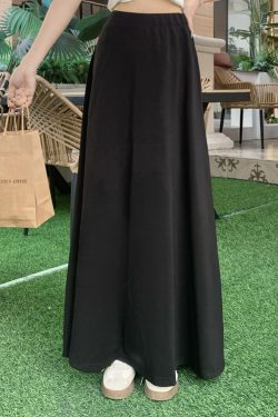 High Waist Gray A-Line Skirt for Women - Slimming Summer Versatile Style, Simple Cool Feel, Perfect for 90s and Y2K Fashion