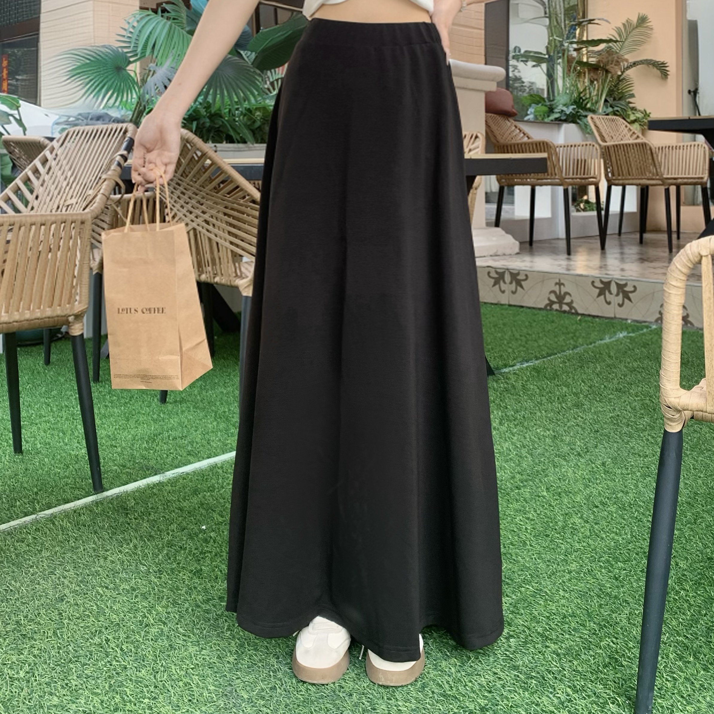High Waist Gray A-Line Skirt for Women - Slimming Summer Versatile Style, Simple Cool Feel, Perfect for 90s and Y2K Fashion High Waist Gray A-Line Skirt for Women - Slimming Summer Versatile Style, Simple Cool Feel, Perfect for 90s and Y2K Fashion