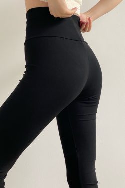 High Waist Stretchy Black Flared Yoga Pants for Women - Slimming Long Legs Casual Style, Perfect for Everyday Wear