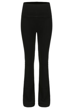 High Waist Stretchy Black Flared Yoga Pants for Women - Slimming Long Legs Casual Style, Perfect for Everyday Wear