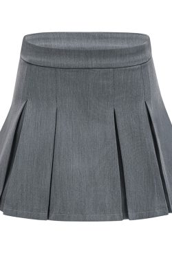 High-Waisted A-Line Pleated Skirt for Women - Versatile Solid Color, Anti-Exposure, Slimming Half-Length Skirt, European American Style